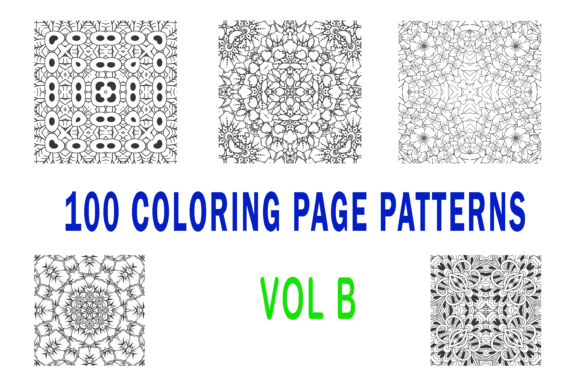 100 Coloring Page Patterns Vol B