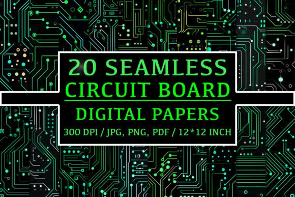 20 Seamless Circuit Board Patterns: A Modern Design Resource for Creatives