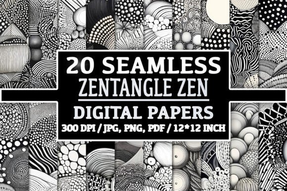 20 Seamless Zentangle Zen Patterns: Elevate Your Creative Projects with Elegant Design