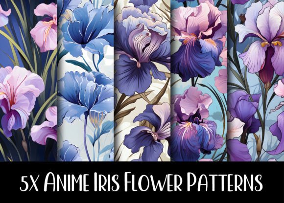 Anime Iris Flower Patterns Collection