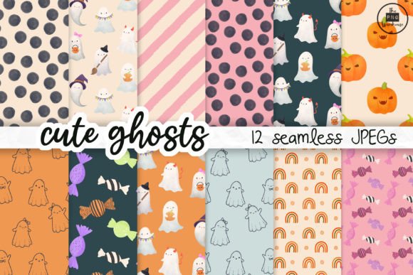 Discover the Magic of Cute Ghosts Halloween Seamless Patterns