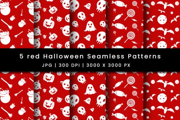 Embrace the Haunting Allure of Halloween with Red Halloween Seamless Patterns