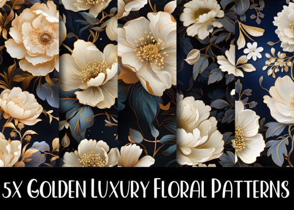 Golden Luxury Floral Patterns: Opulence in Design