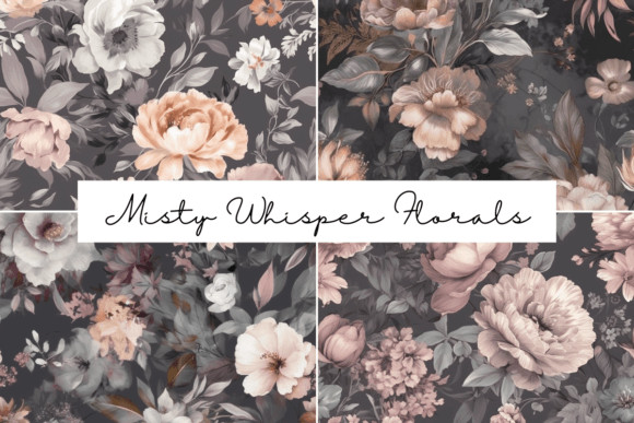 Misty Whisper Florals Seamless Patterns