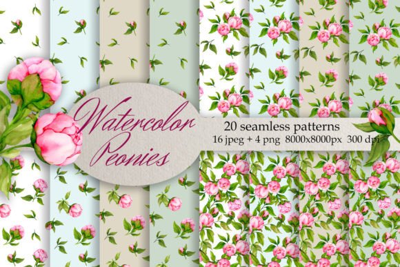 Peonies Watercolor Patterns: A Versatile Design Resource
