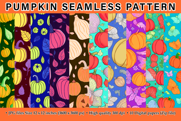 Pumpkin Seamless Patterns
