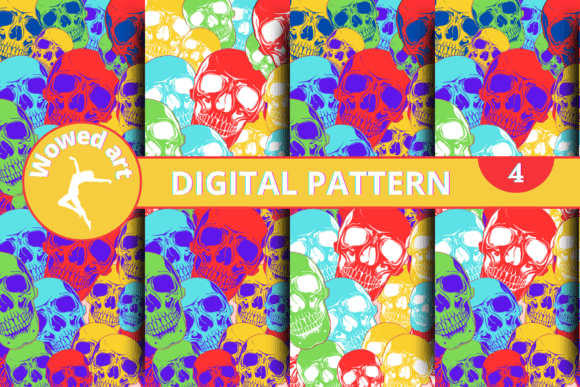 Skull Digital Paper Patterns Packs for Creative Projects and Design Workflows