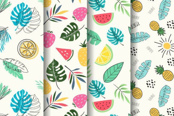 Summer Tropical Fruits Pattern