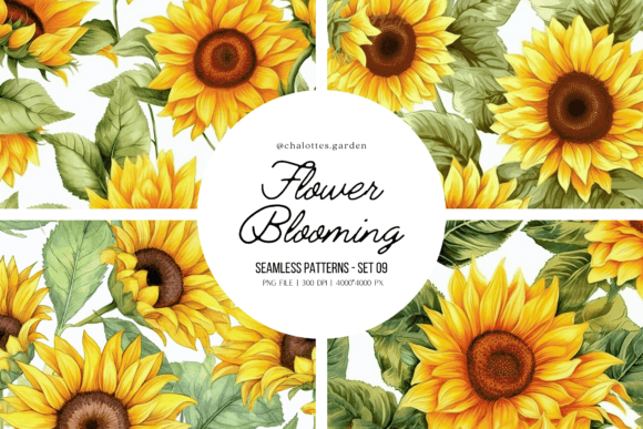 Sunflower Flowers Blooming Patterns: A Creative Resource for Designers and Craft Enthusiasts
