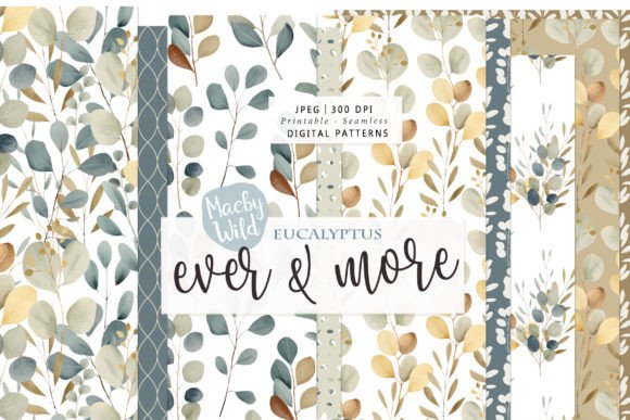 Watercolor Eucalyptus Patterns
