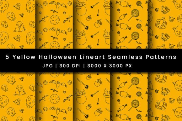 Yellow Halloween Line Art Patterns: A Vibrant Fusion of Tradition and Creativity